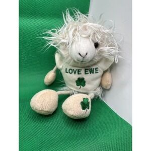 AllieO 7" with shamrock Embroidered Shirt Foot Shaggy UK Irish Plush Lamb Allied